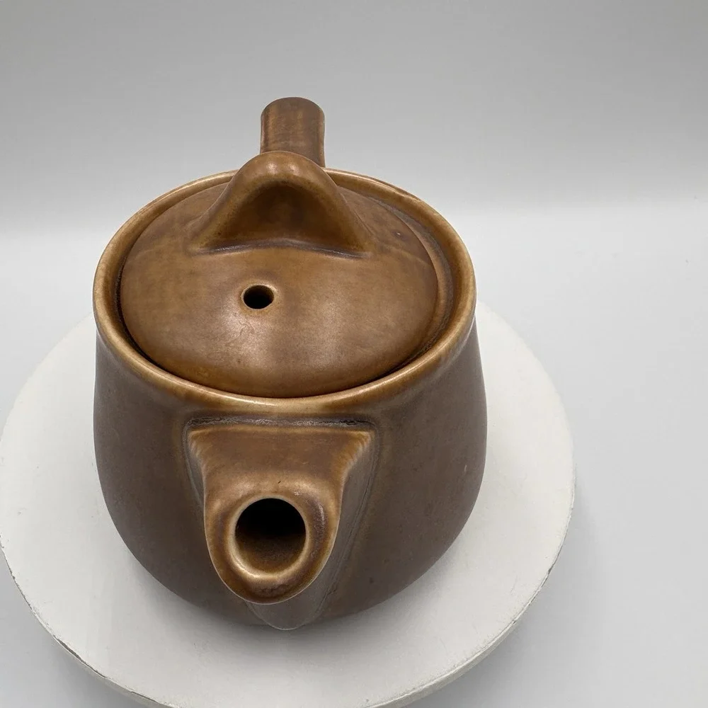 Vintage HALL Pottery One Cup Coffee Pot/Tea Pot Brown Kitchen Dining Decor